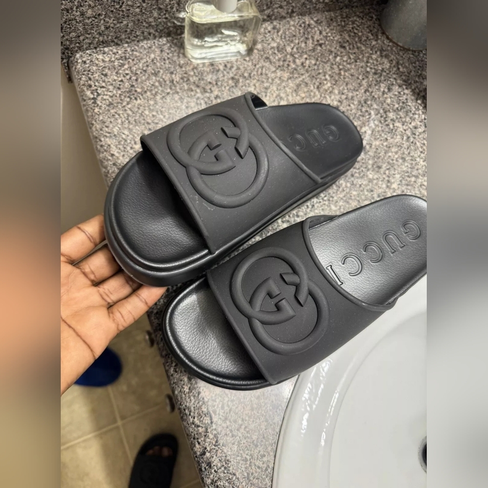 Gucci Interlocking Platform Slide Sandals